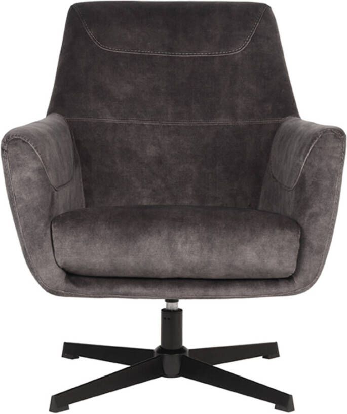 LABEL51 Draaibare Fauteuil 'Toby' Velvet kleur Antraciet