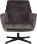 LABEL51 Draaibare Fauteuil 'Toby' Velvet kleur Antraciet - Thumbnail 2