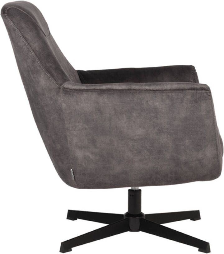 LABEL51 Draaibare Fauteuil 'Toby' Velvet kleur Antraciet