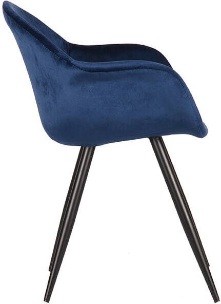 LABEL51 Eetkamerstoel 'Forli' Velvet kleur Blauw