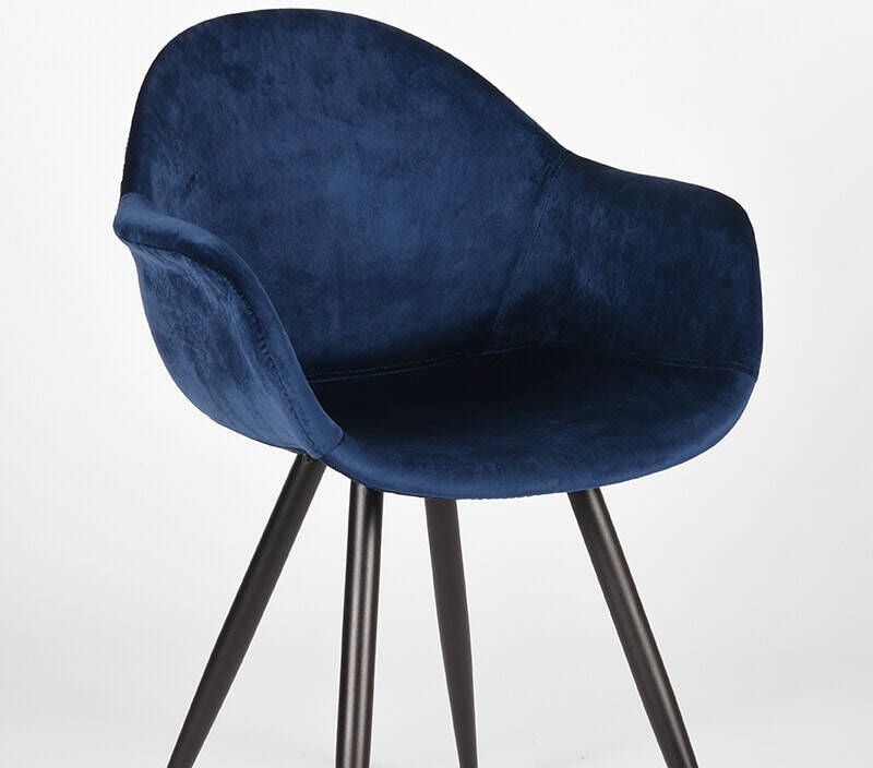 LABEL51 Eetkamerstoel 'Forli' Velvet kleur Blauw