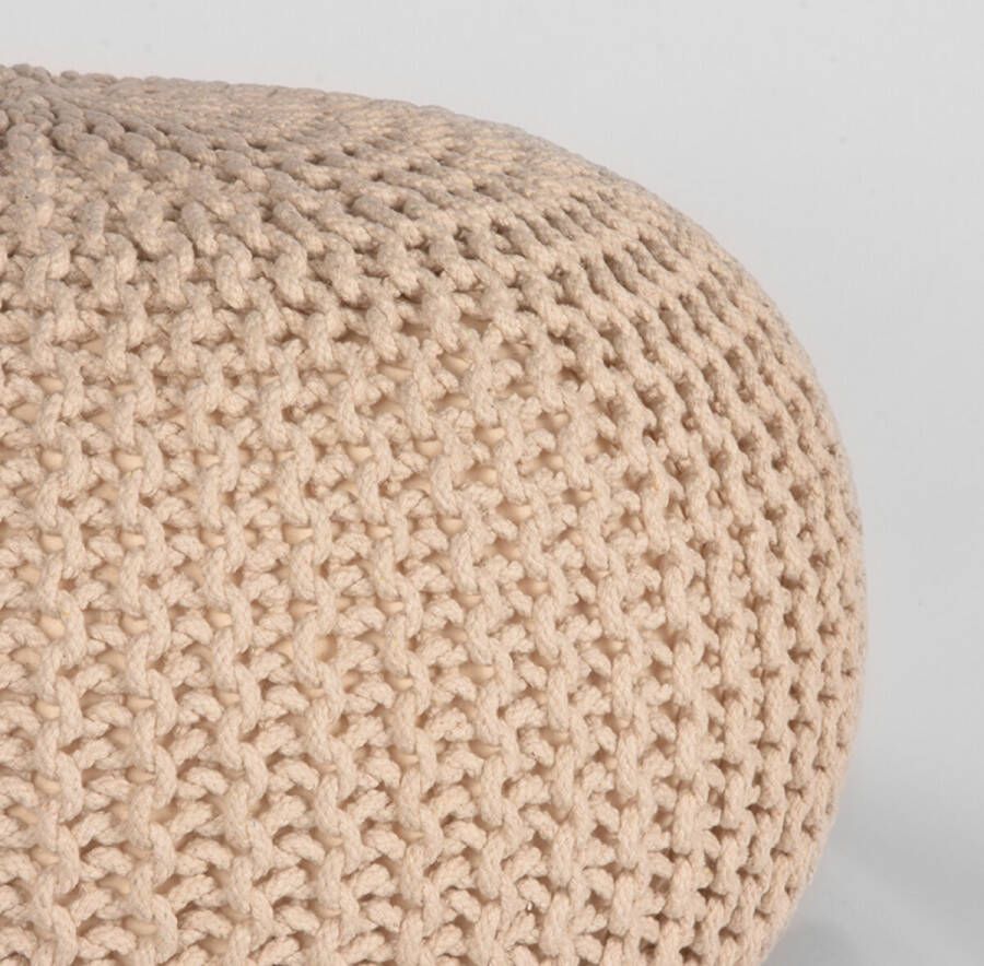 LABEL51 Poef 'Knitted' 50 x 35cm kleur Naturel