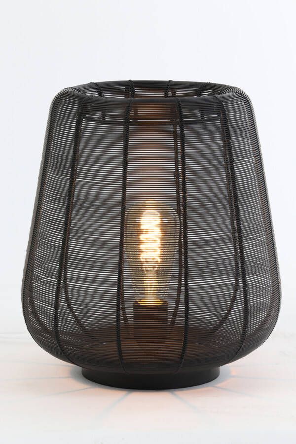 Light & Living Tafellamp 'Adeta' 29cm mat zwart