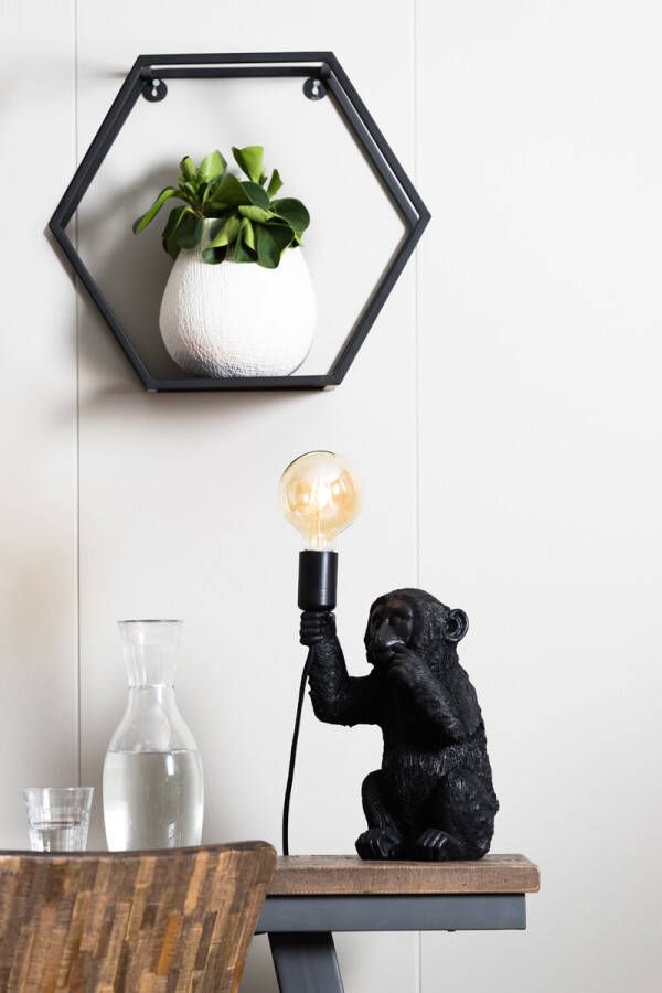 Light & Living Tafellamp 'Monkey' 34cm kleur Zwart