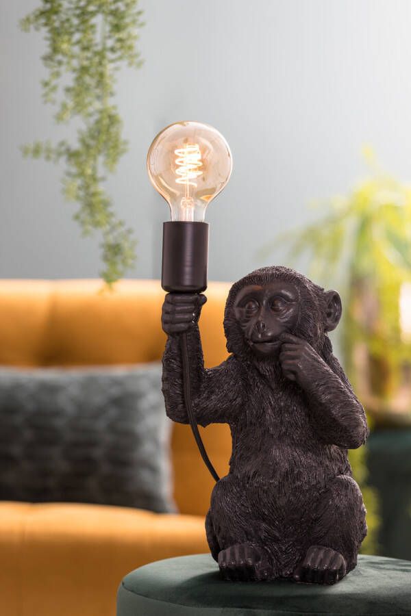 Light & Living Tafellamp 'Monkey' 34cm kleur Zwart