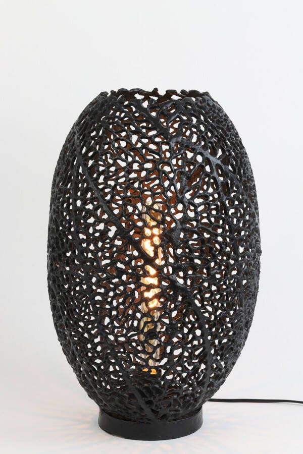 Light & Living Tafellamp 'Sinula' 33cm mat zwart