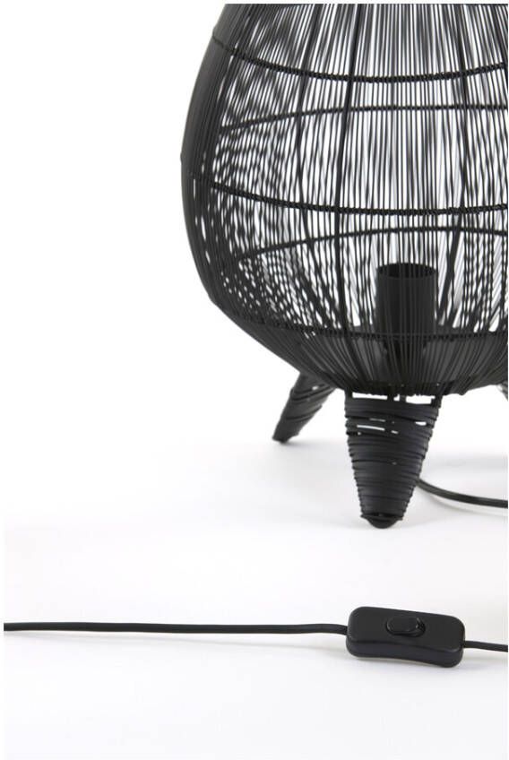 Light & Living Tafellamp 'Yumi' Ø28cm kleur Mat Zwart