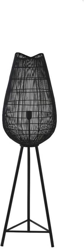 Light & Living Vloerlamp 'Yumi' 128cm hoog kleur Mat Zwart