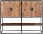 Livingfurn Dressoir Sturdy 4 doors 160cm Mangohout Gecoat Staal - Thumbnail 4