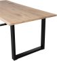 WOOOD Tablo Boomstam Tafel Incl. U-poot Eiken Metaal 75x180x90 - Thumbnail 2