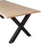WOOOD Tablo Boomstam Tafel Incl. Alkmaar Poot Eiken Metaal 75x180x90 - Thumbnail 2