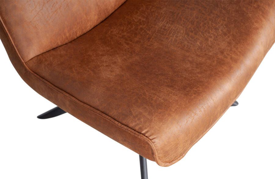 WOOOD Draaifauteuil 'Skyler' PU kleur Cognac