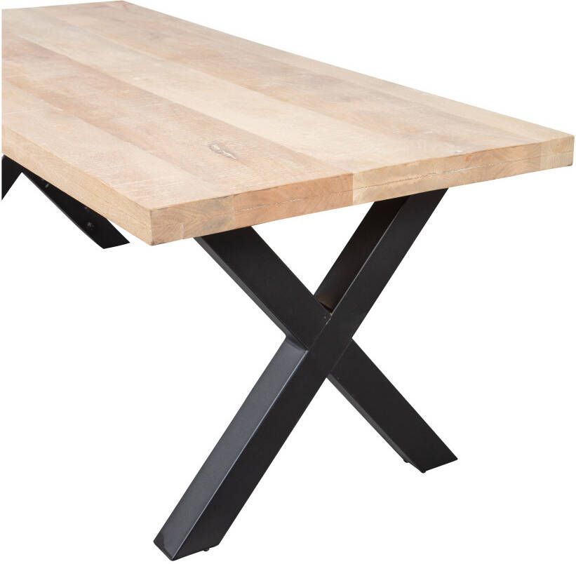 WOOOD Eettafel 'Tablo' Mangohout met X-poot 180 x 90cm