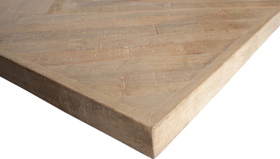 WOOOD Eettafel 'Tablo' Mangohout Visgraat met U-poot 180 x 90cm