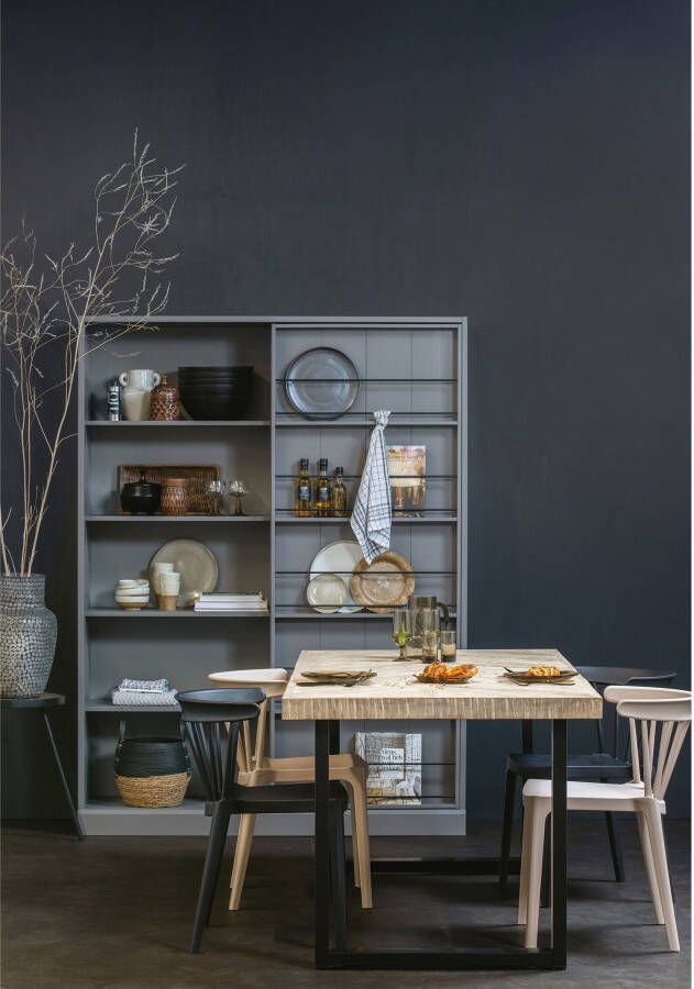 WOOOD Eettafel 'Tablo' Mangohout Visgraat met U-poot 200 x 90cm