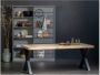 WOOOD Eettafel 'Tablo' Mangohout Visgraat met X-poot 200 x 90cm - Thumbnail 5
