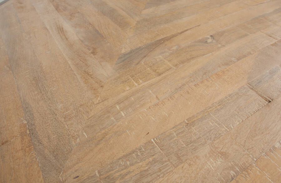 WOOOD Eettafel 'Tablo' Mangohout Visgraat met X-poot 200 x 90cm