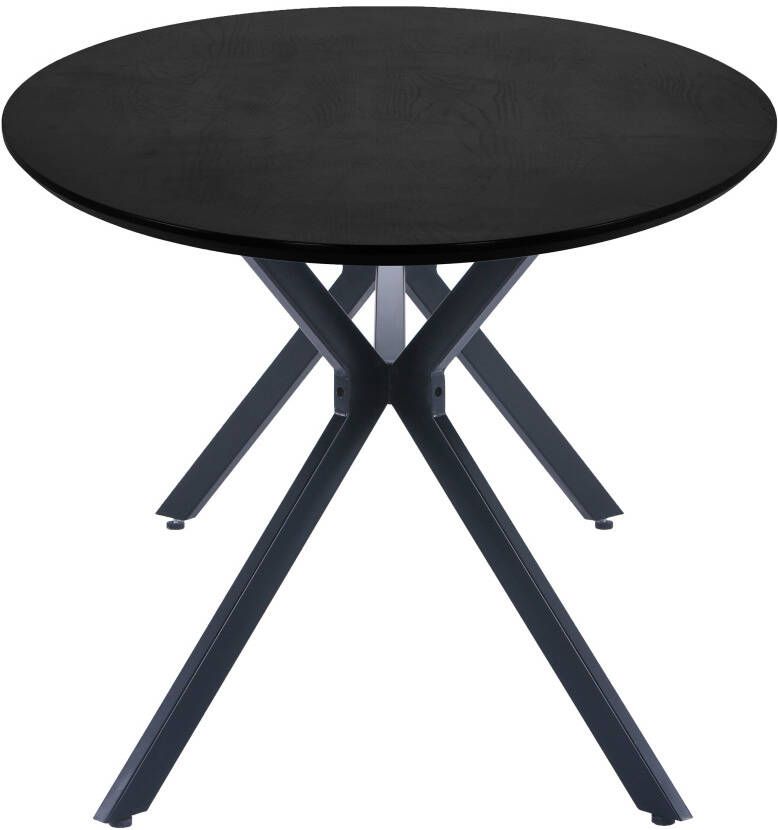 WOOOD Exclusive WOOOD Ovale Eettafel 'Bruno' 220 x 100cm kleur zwart