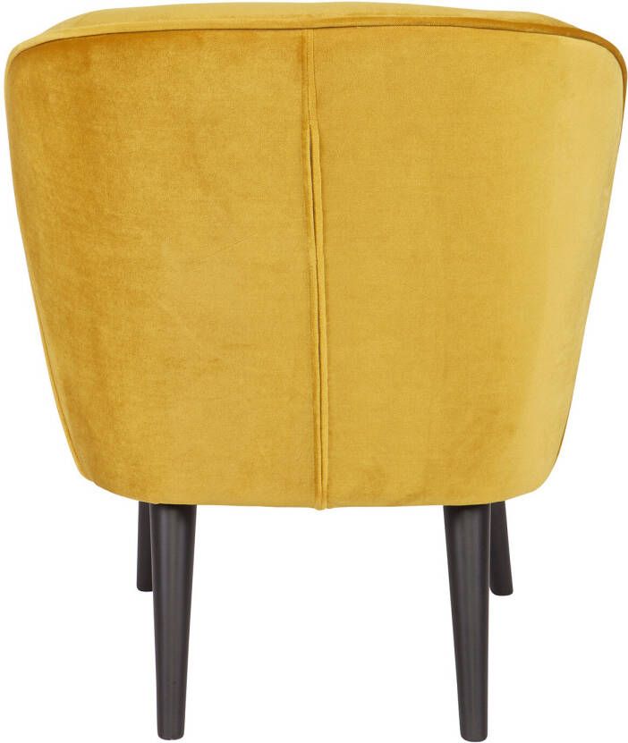 WOOOD Fauteuil 'Sara' Velvet kleur Okergeel