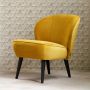 WOOOD Fauteuil 'Sara' Velvet kleur Okergeel - Thumbnail 11