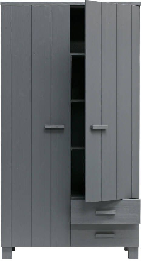 WOOOD Kledingkast 'Dennis' kleur Steel grey