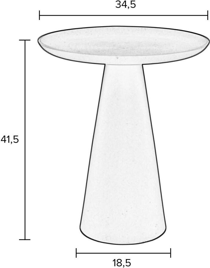 ZILT Ronde Bijzettafel 'Lassi' kleur Ivory 35cm