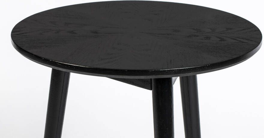 ZILT Ronde Bijzettafel 'Memo' Eikenhout 50cm kleur Zwart