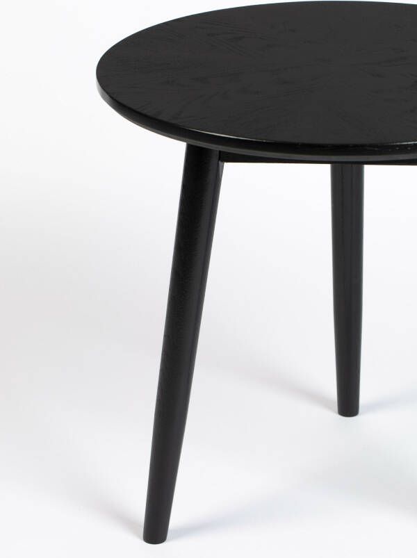 ZILT Ronde Bijzettafel 'Memo' Eikenhout 50cm kleur Zwart