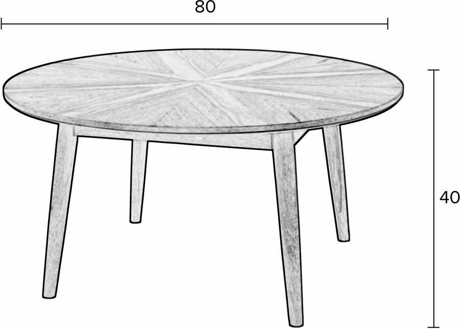 ZILT Ronde Salontafel 'Memo' Eikenhout 80cm kleur Naturel