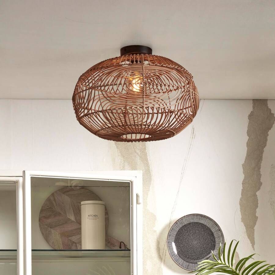 GOOD&MOJO Plafondlamp Madeira Rotan 48cm Naturel