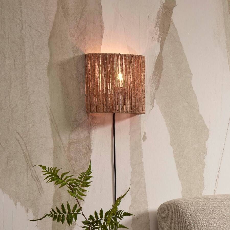 GOOD&MOJO Wandlamp Iguazu Jute 22cm hoog Naturel