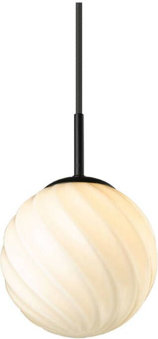 Halo Design Hanglamp 'TWIST' Ø15cm kleur Zwart Opaal