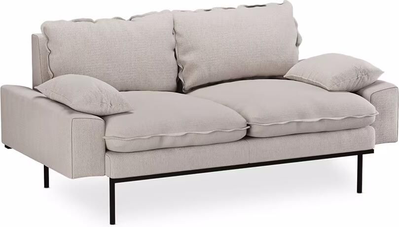 HKLIVING 2-zits Bank Retro 175cm Stof Beige