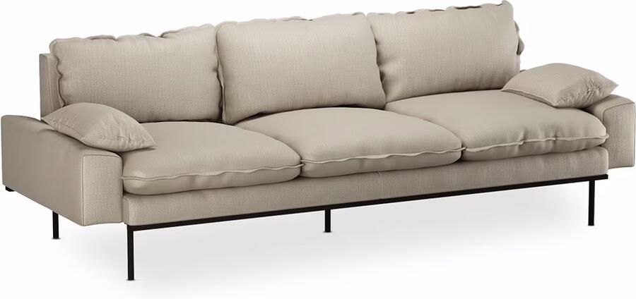 HKLIVING 3-zits Bank Retro 245cm Geweven stof Ivoor