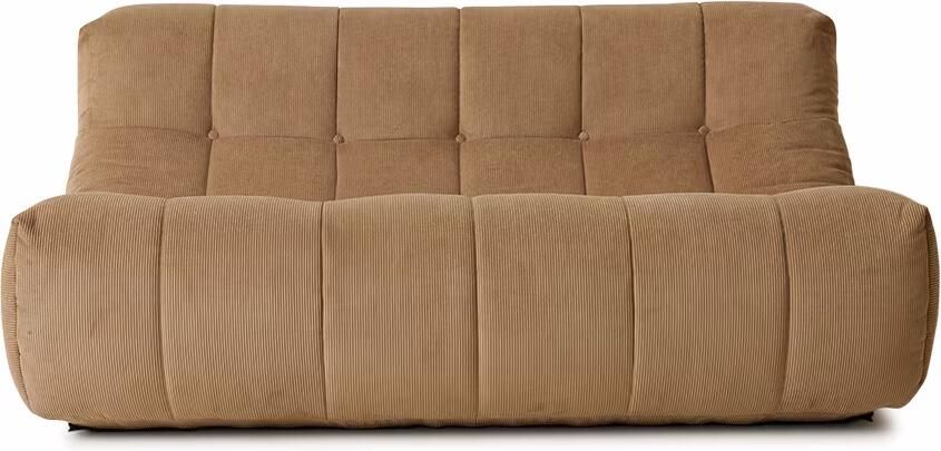 HKliving Lazy Lounge 2-zitsbank Rib Bruin - Foto 3