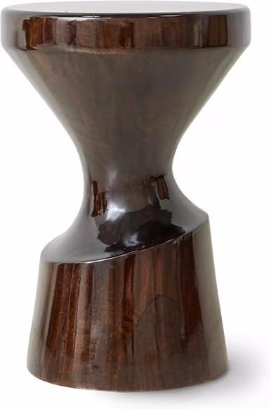 HKLIVING Bijzettafel Burgundy Mangohout Ø33cm Burgundy