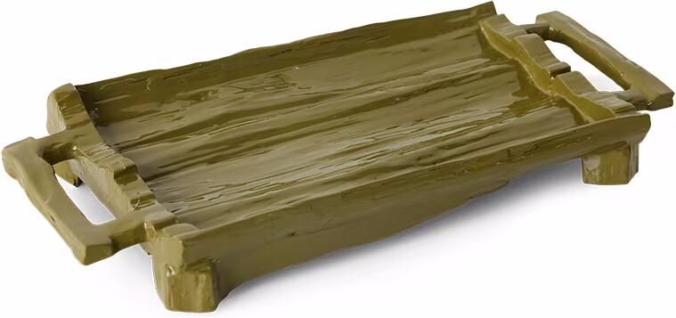 HKLIVING Dienblad Trinket Sungkai hout 53 x 25cm Mosgroen