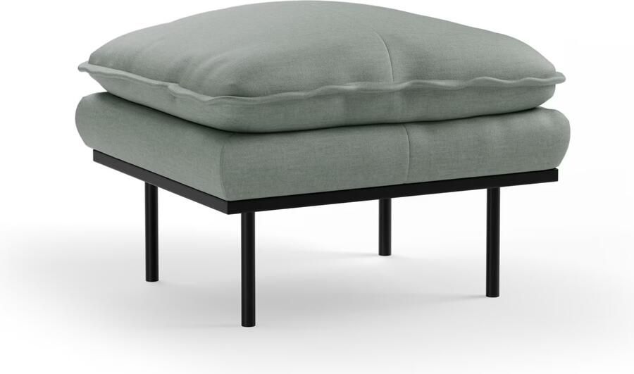 HKLIVING Hocker Retro Dallas stof 72 x 65cm Breeze
