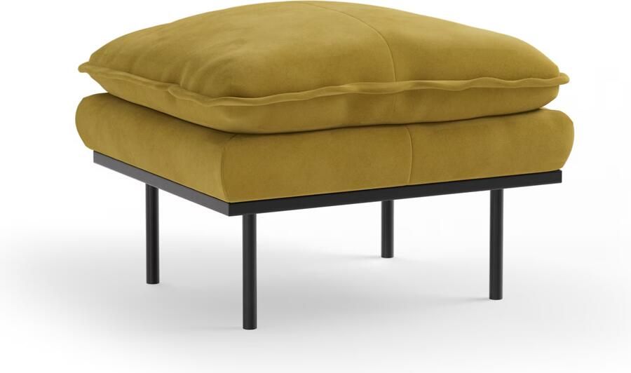HKLIVING Hocker Retro Velvet 72 x 65cm Thai Curry
