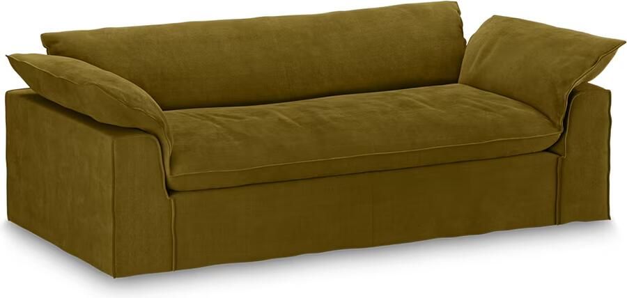 HKLIVING Hoes voor Bank Nomad 244cm Velvet Olijfgroen
