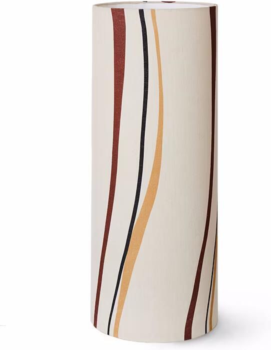 HKLIVING Lampenkap Cylinder Swirl Linnen Ø33cm Beige Meerkleurig
