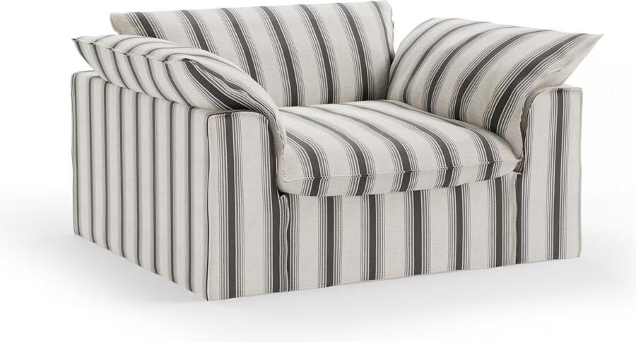HKLIVING Loveseat Nomad Rocco stof 139cm Chalkstripe