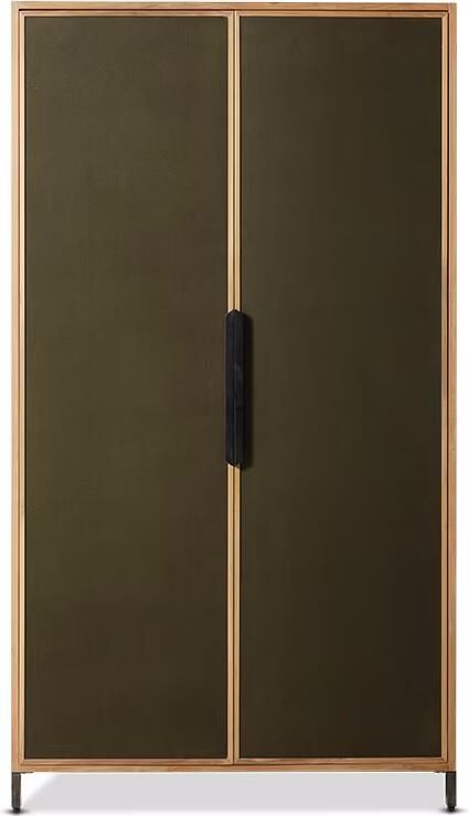 HKLIVING Opbergkast Pioneer Hout & Canvas 100 x 180cm Groen