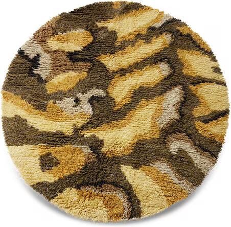 HKLIVING Rond Vloerkleed Fluffy Wol Ø145cm Dunes