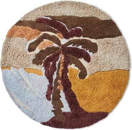 HKLIVING Rond Vloerkleed Round Wol Ø150cm Palm Beach