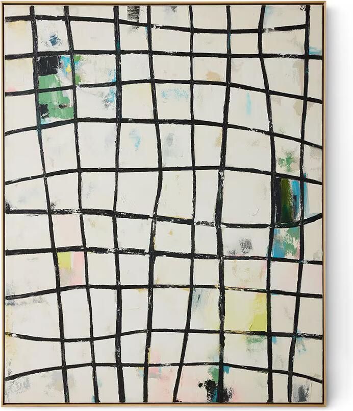 HKLIVING Schilderij Wired 163 x 131cm Wit