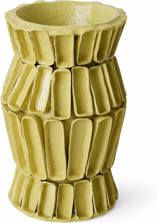 HKLIVING Vaas Sculptural Cotton Mâché 42cm Geel