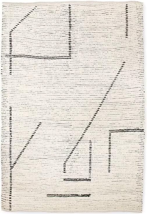 HKLIVING Vloerkleed Woven 200 x 300cm Crème Antraciet
