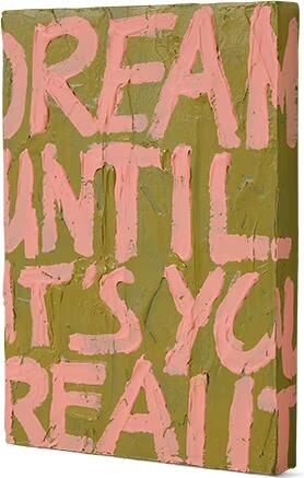 HKLIVING Wandobject Manifest 30 x 21cm Groen Roze