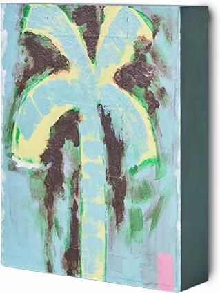 HKLIVING Wandobject Palmate 20 x 16cm Lichtblauw